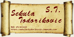 Sekula Todoriković vizit kartica